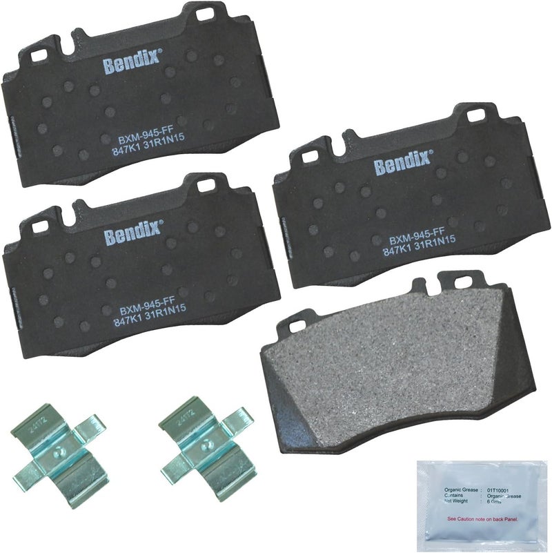 Bendix Priority1 CFM847K1 Front Brake Pads for Benz C32 AMG,C55 C230,C240,C320,C350,CL55 CL500,CL550,CLK55 CLK500,CLK550,CLS350,CLS550,E280,E500,ML55 ML430,ML500,S55 S350,S600,S600L,SL600,SLK55 SLK350 - Image 1